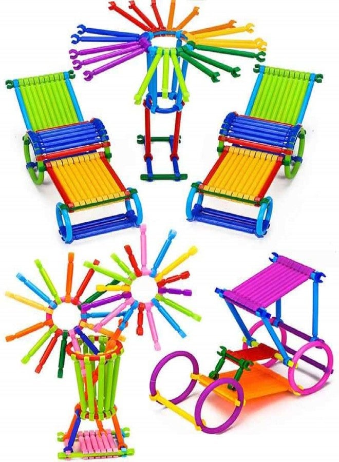 Mopslik - Stick Building Blocks Assembly Colorful Straw Toy for Kids - Image 1